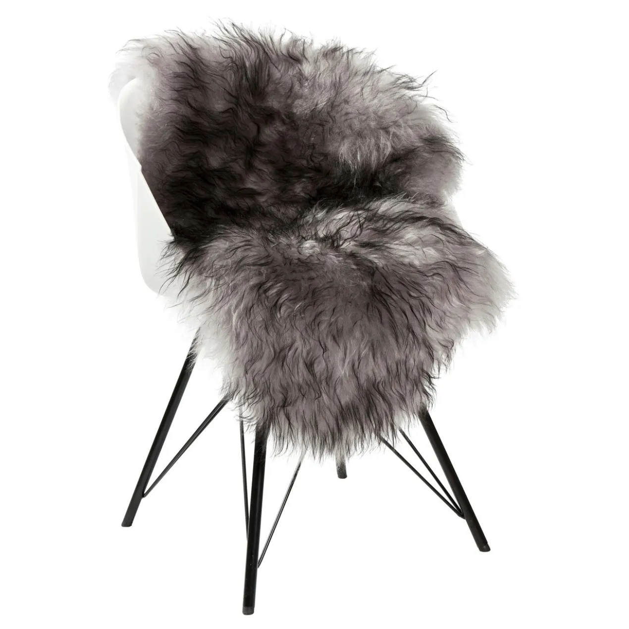 Schapenvacht icelandic melange grey longhair 100x65 cm