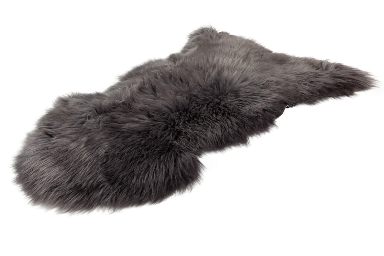 Schapenvacht longhair dark grey 100×65 cm