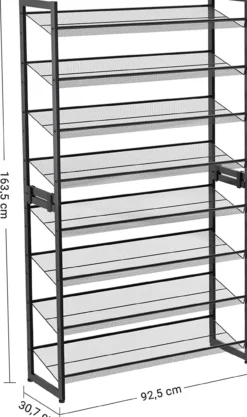 Schoenenrek 2 x (stapelbaar) met 4 niveaus Indusign Zwart