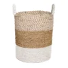 Seagrass gevlochten mand natural-wit/natural/wit M