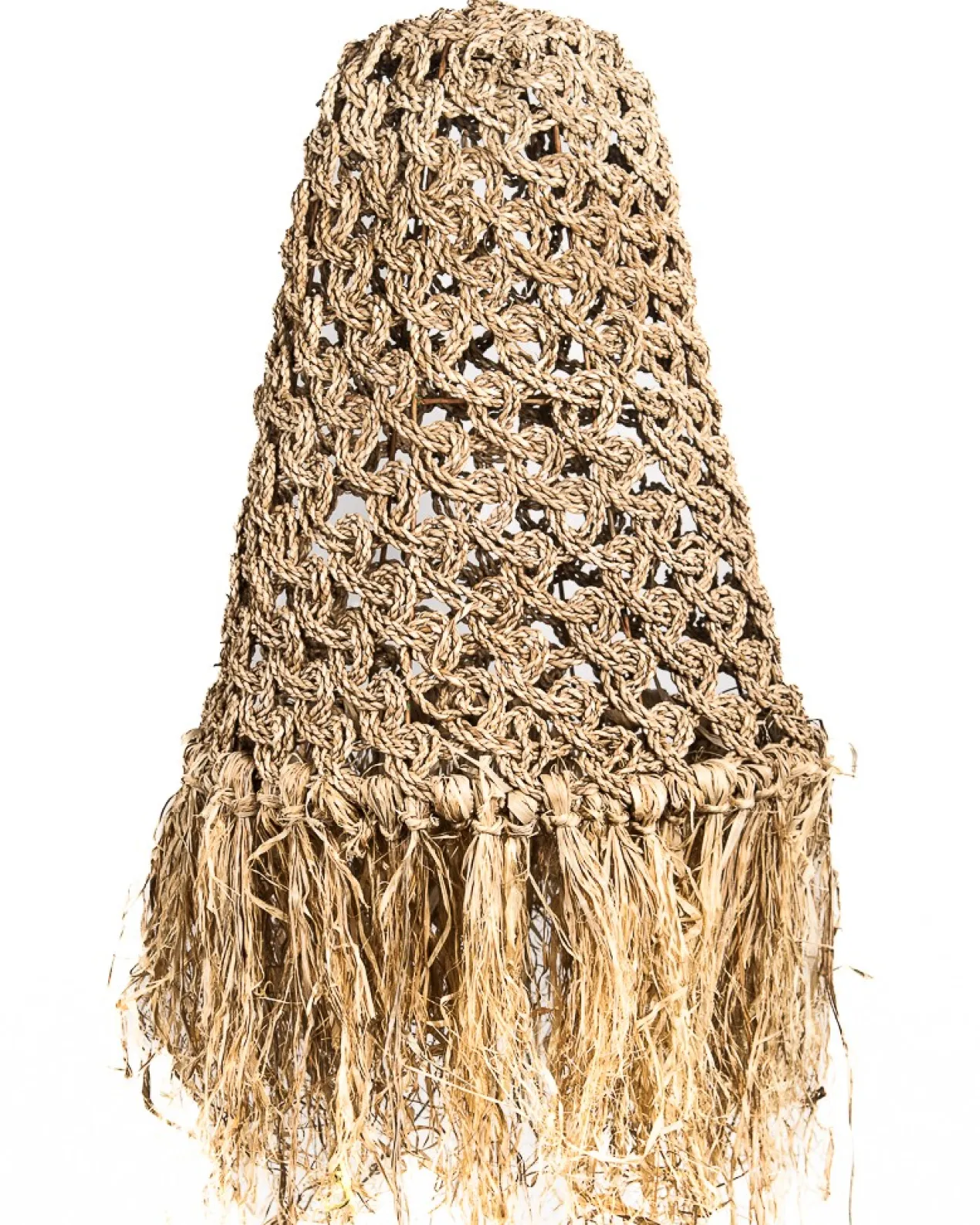 Seagrass hanglamp Banjar met raffia