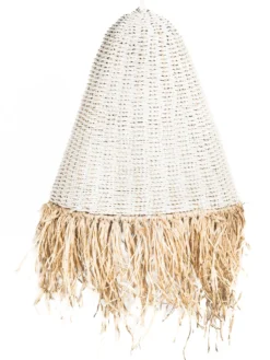 Seagrass hanglamp Tabanan met raffia wit