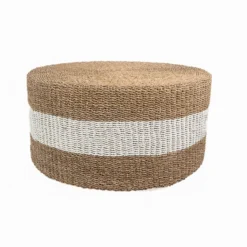 Seagrass koffietafel / salontafel Ø100cm naturel/wit