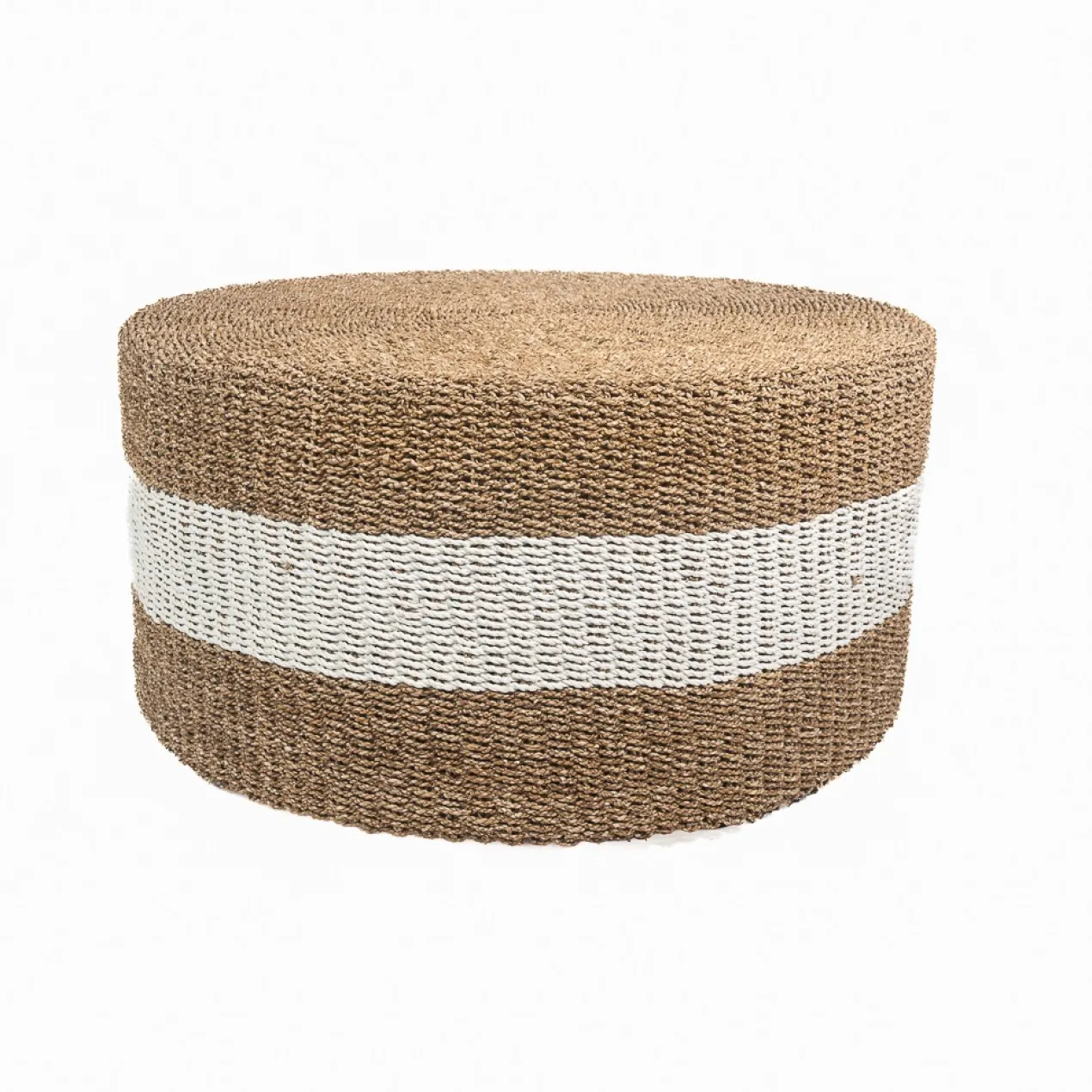 Seagrass koffietafel / salontafel Ø100cm naturel/wit