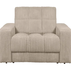 Second date fauteuil ribstof travertin