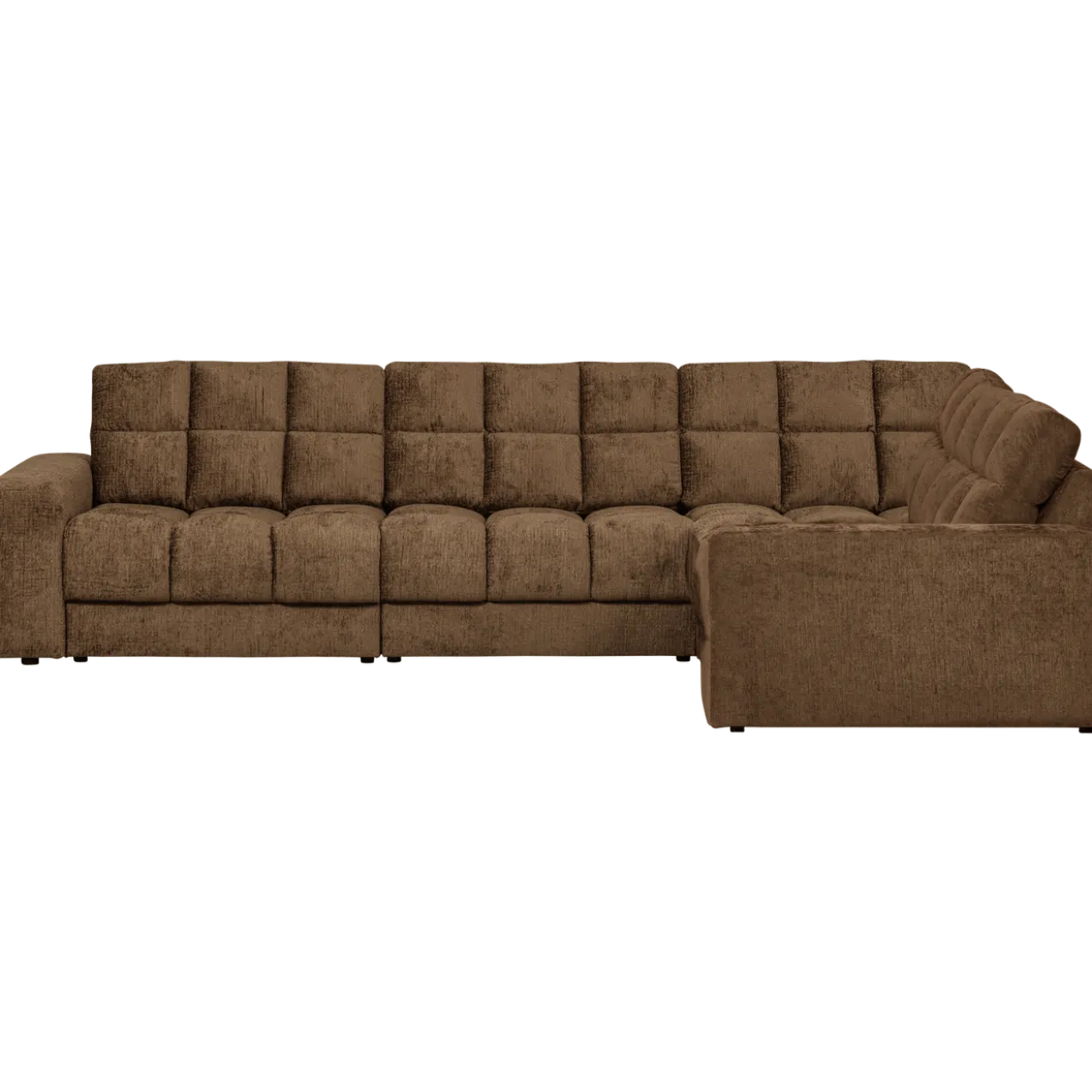Second date hoekbank rechts structure velvet brass