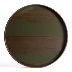 Second Nature glazen dienblad Ø61 cm - moss