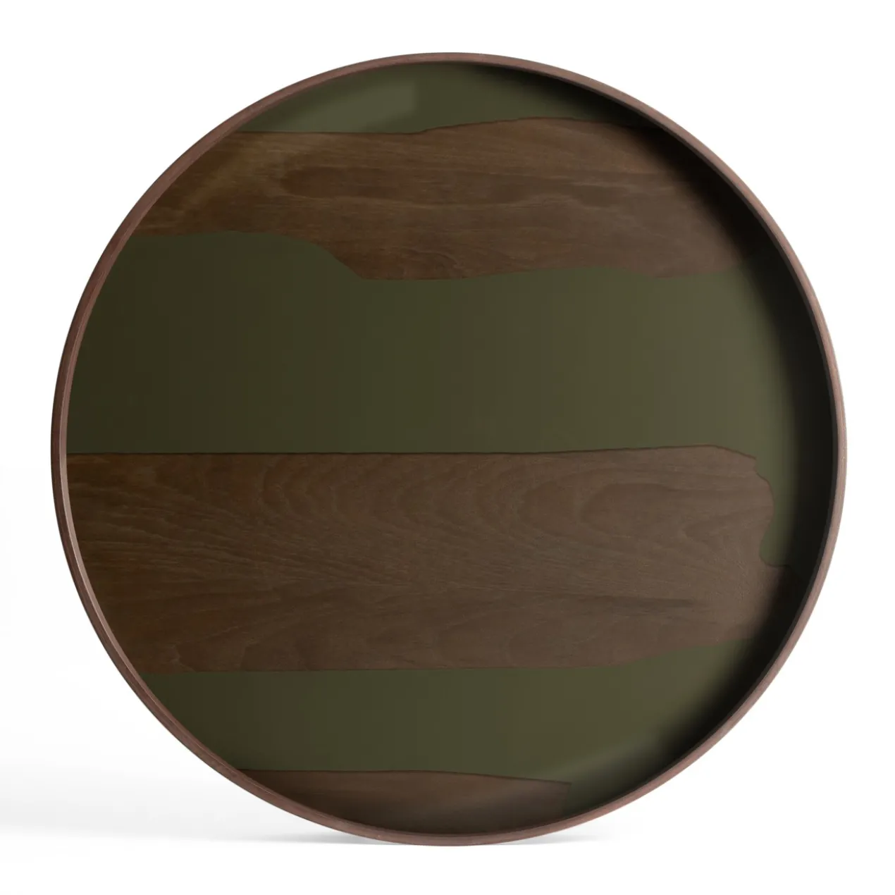 Second Nature glazen dienblad Ø61 cm - moss