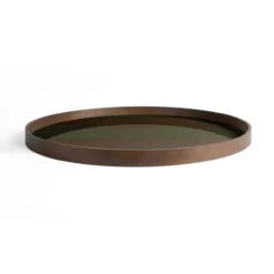Second Nature glazen dienblad Ø61 cm - moss