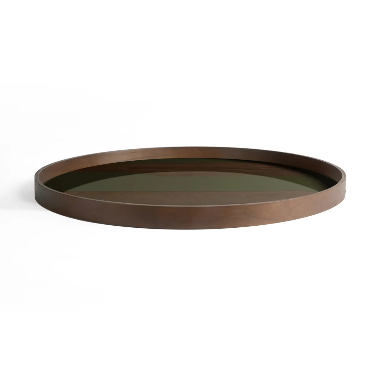 Second Nature glazen dienblad Ø61 cm - moss