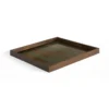 Second Nature glazen dienblad vierkant 51x51 cm - moss