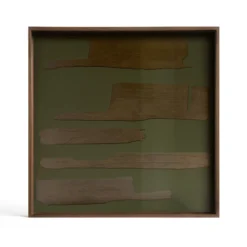 Second Nature glazen dienblad vierkant 51x51 cm - moss