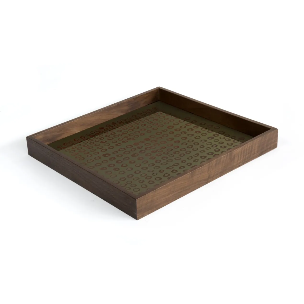 Second Nature glazen dienblad vierkant 38x38 cm - moss