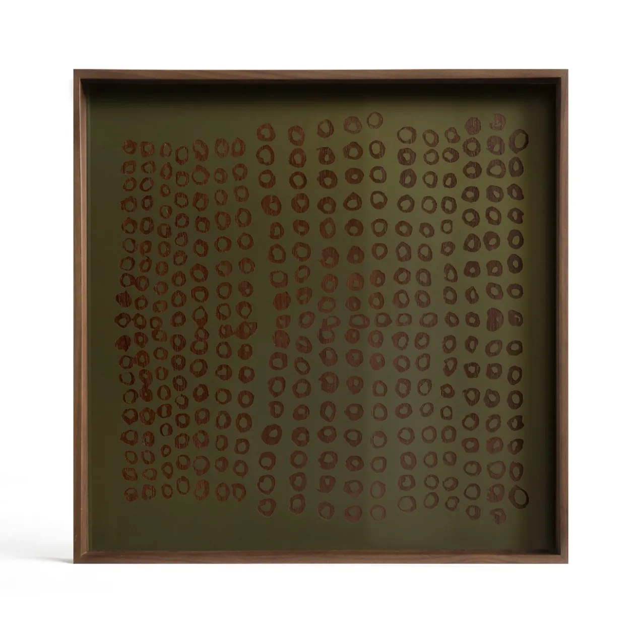 Second Nature glazen dienblad vierkant 38x38 cm - moss