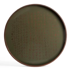 Second Nature glazen dienblad Ø48 cm - moss