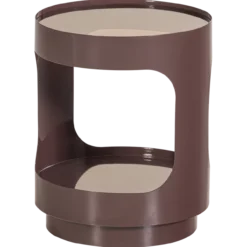 Sero bijzettafel metaal/glas bruin
