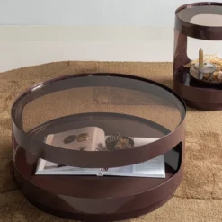 Sero salontafel metaal/glas bruin