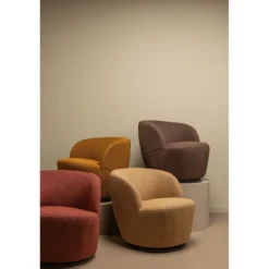 Serra draaifauteuil geweven stof curry melange