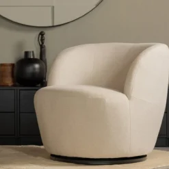 Serra draaifauteuil geweven stof off white