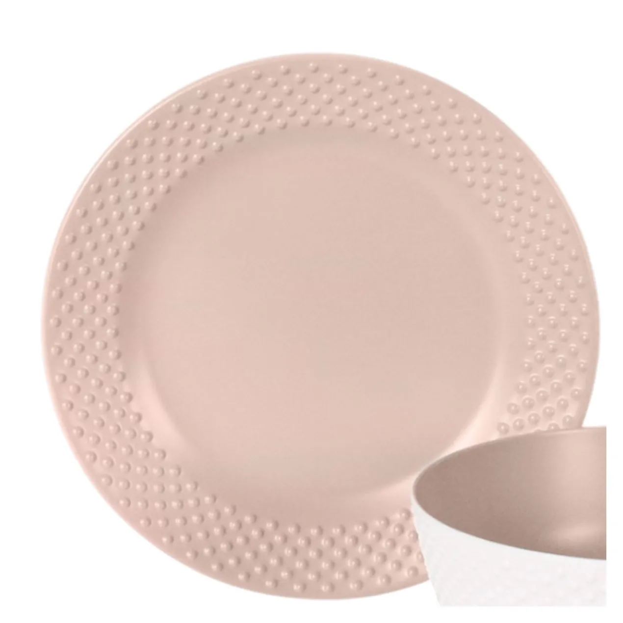 Servies Melamine Nano plate blush - set van 12