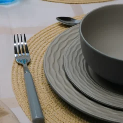 Servies Melamine Ripple sand - set van 12