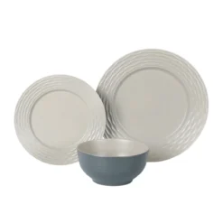Servies Melamine Ripple sand - set van 12
