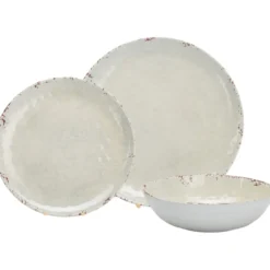 Servies Melamine rustic pearl - set van 12