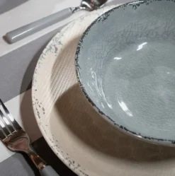 Servies Moondust melamine antracietgrijs - set van 12