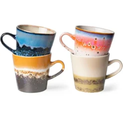Servies 70's Ceramics Americano Mugs pegasus - set van 4
