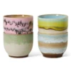 Servies 70's Ceramics cafe cup Deco - set van 4