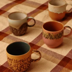 Servies 70's Ceramics Café Mugs cape - set van 4
