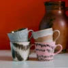 Servies 70's Ceramics cappuccino mok Dada - set van 4