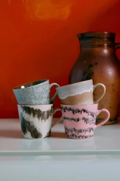 Servies 70's Ceramics cappuccino mok Dada - set van 4