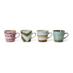 Servies 70's Ceramics cappuccino mok Dada - set van 4