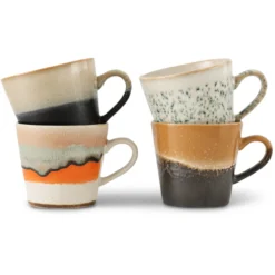 Servies 70's Ceramics Cappuccino mok Verve - set van 4