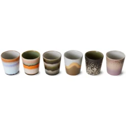 Servies 70's Ceramics Coffee mok Elements - set van 6