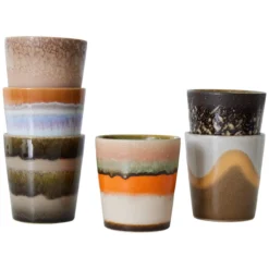 Servies 70's Ceramics Coffee mok Elements - set van 6