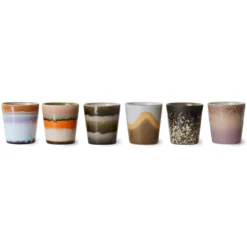 Servies 70's Ceramics Coffee mok Elements - set van 6