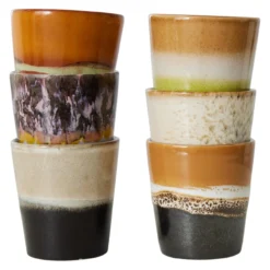 Servies 70's Ceramics Coffee mok Soil - set van 6