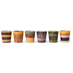 Servies 70s ceramics coffee mugs valley - set van 6