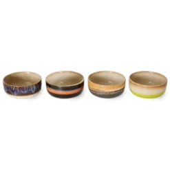 Servies 70's Ceramics dessert schaal Humus - set van 4