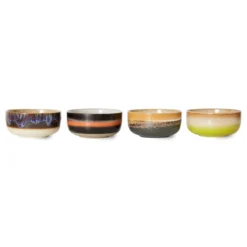 Servies 70's Ceramics dessert schaal Humus - set van 4