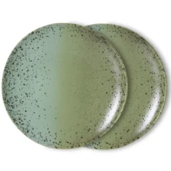 Servies 70's ceramics dinerbord Fleck - set van 2