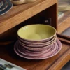Servies 70's ceramics dinerbord Bubble - set van 2