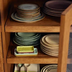 Servies 70's ceramics dinerbord Contrast - set van 2