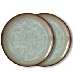 Servies 70's ceramics dinerbord Contrast - set van 2