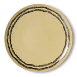 Servies 70's ceramics dinerbord Vanilla - set van 2
