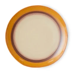 Servies 70's Ceramics Dinner Plates coconut - set van 2