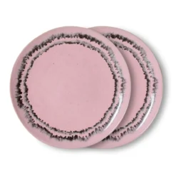 Servies 70's ceramics gebaksbordje bubble - set van 2
