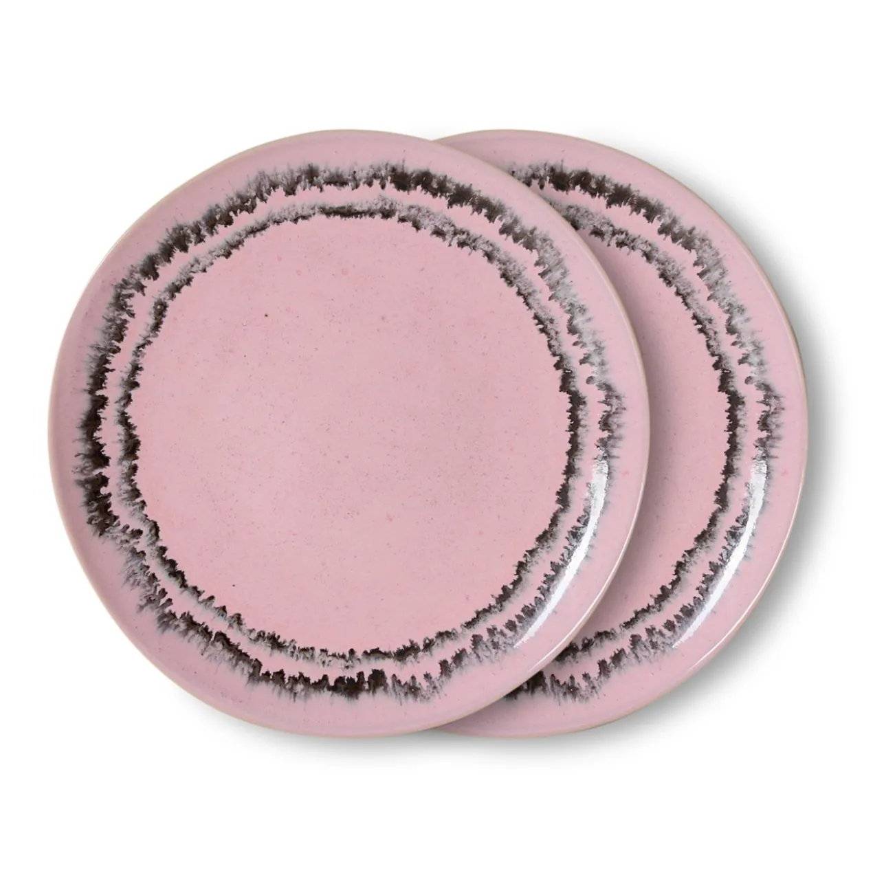 Servies 70's ceramics gebaksbordje bubble - set van 2